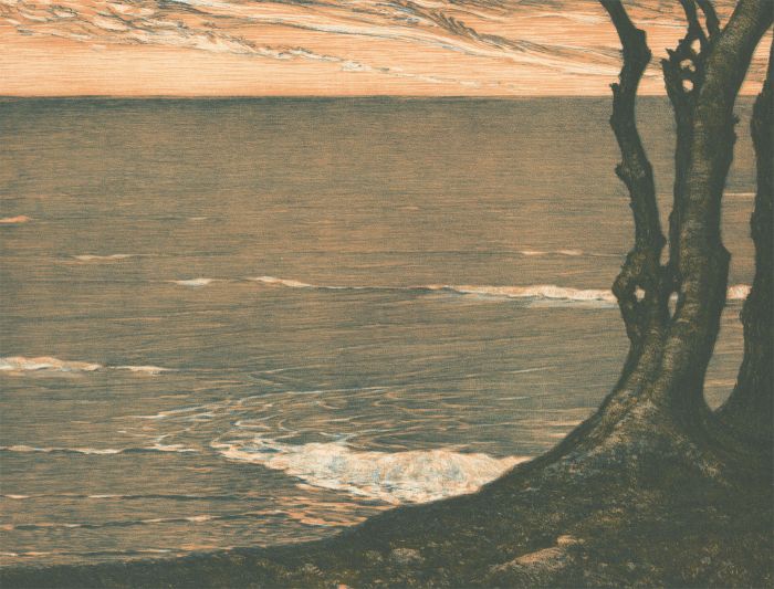 Otto Fischer (1870-1947) - c.1901 Lithograph, Das Meer
