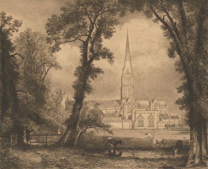 Early 20th Century Etching - Salisbury Cathedral