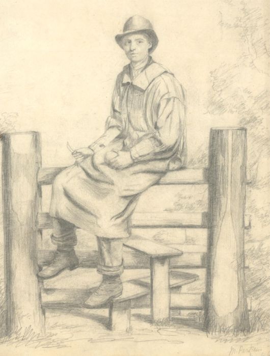M. Perkins - Late 19th Century Graphite Drawing, Portrait of a Gentleman
