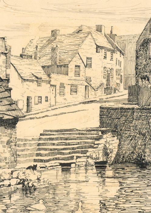 Early 20th Century Pen and Ink Drawing - The Millpond, Swanage