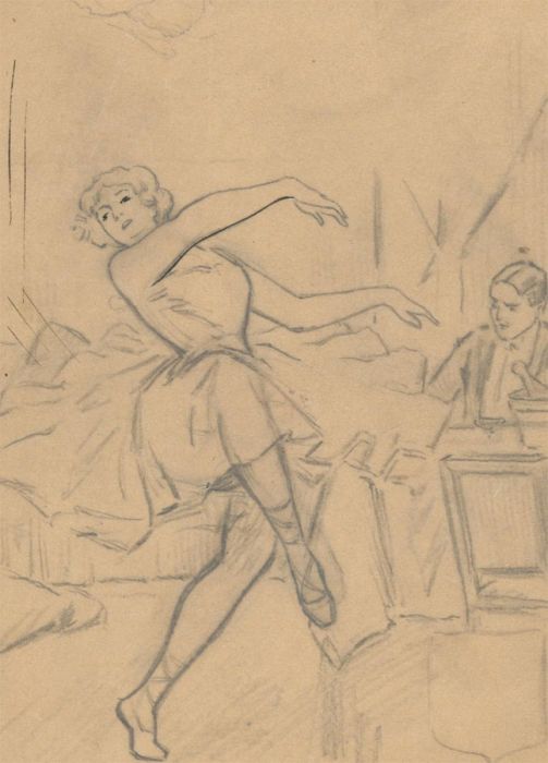 Mid 20th Century Graphite Drawing - The Dancer