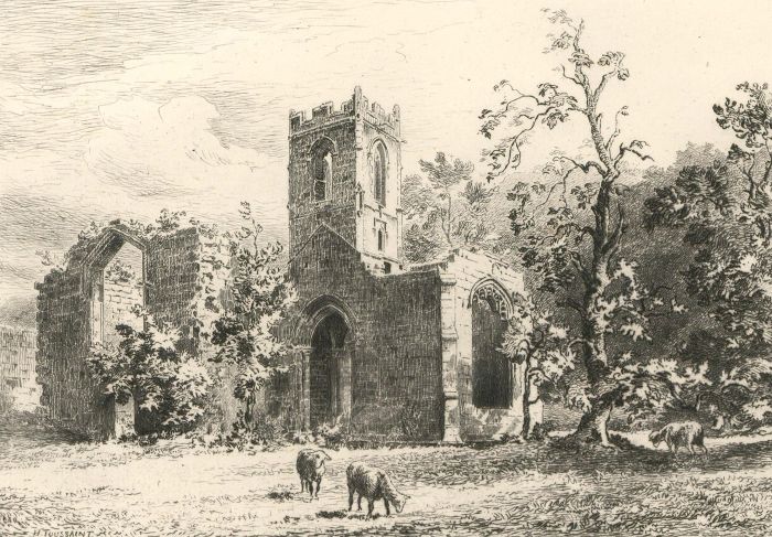 Henri Toussaint (1849-1911) - Late 19th Century Etching, Mount Grace Priory