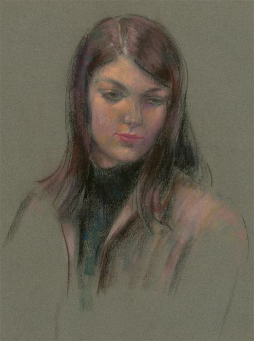 Julia Penso Brooke - 1965 Pastel, Portrait of Pat Warrington