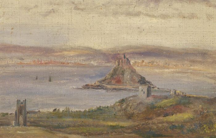 Miniature Late 19th Century Oil - View of St. Michael's Mount