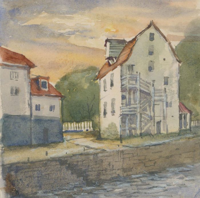 Clifford H. Thompson (1926-2017) - Set of Three Watercolours, River Scenes, Dusk
