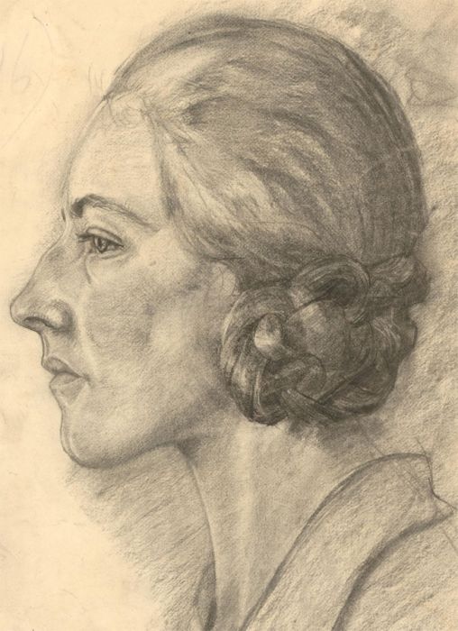 Early 20th Century Graphite Drawing - Portrait of a Lady