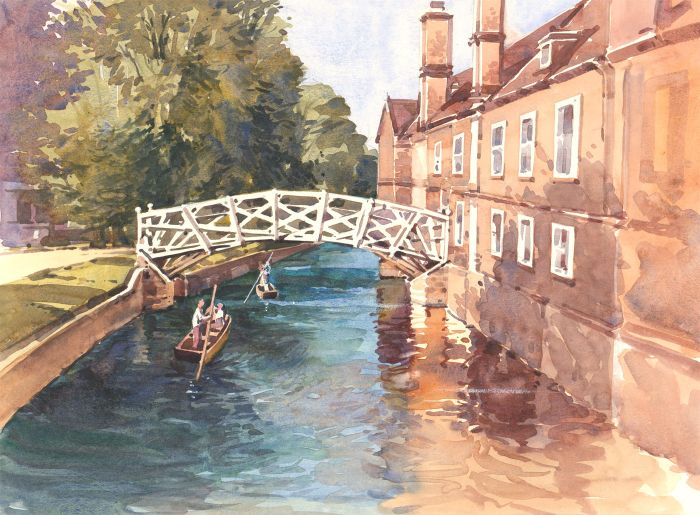 Clifford H. Thompson (1926-2017) - 20th Century Watercolour, Boaters, Cambridge 