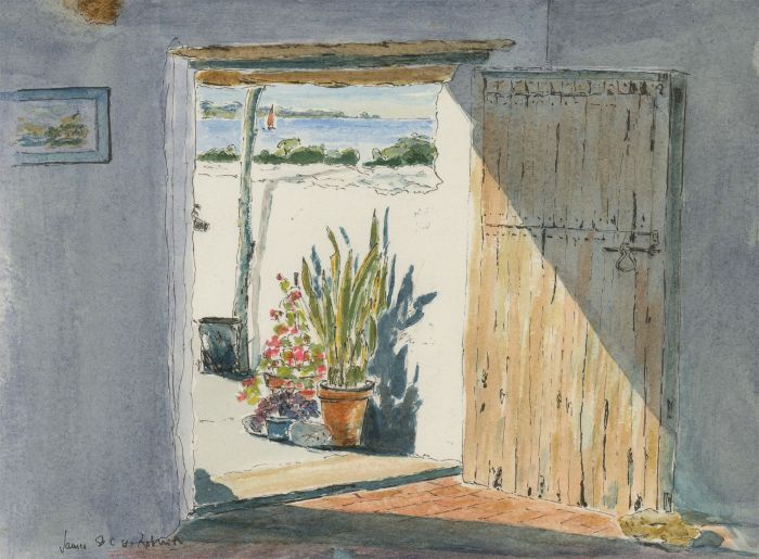 James S.C.W Robinson - Set of Two Contemporary Watercolours, Outside Scenes