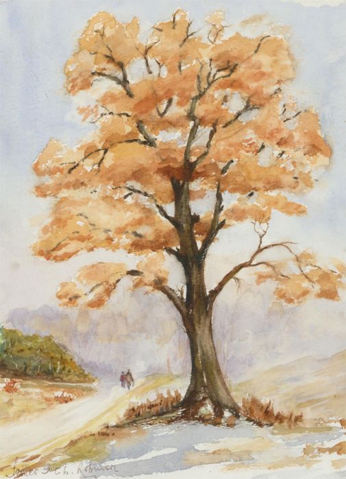 James S.C.W Robinson - Contemporary Watercolour, The Autumn Tree