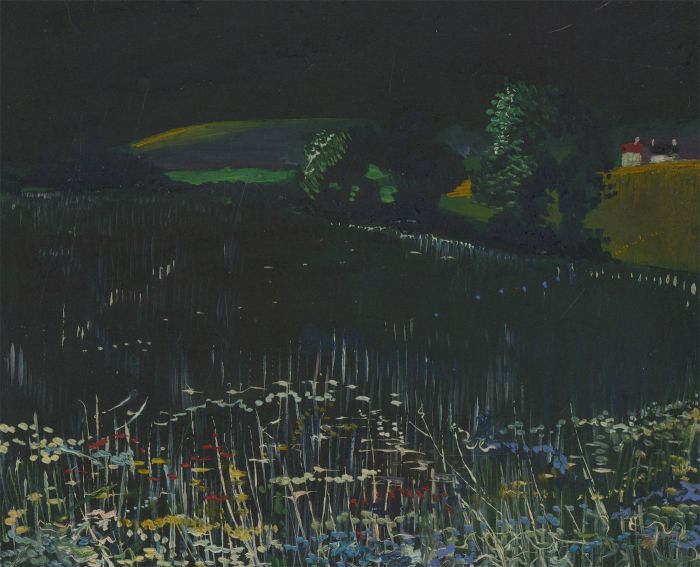 John Cherrington (1931-2015) - 20th Century Oil, Lake View with Flowers