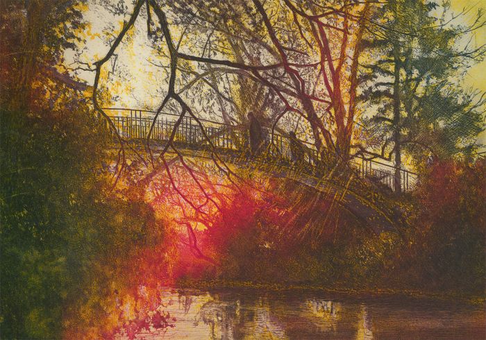 Michael Oelman (b. 1941) - 20th Century Etching, The River Cherwell, Oxford I