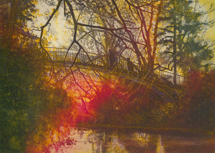 Michael Oelman (b. 1941) - 20th Century Etching, The River Cherwell, Oxford IV