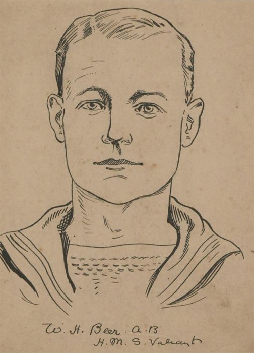 Set of Three Early 20th Century Pen and Ink Drawings - Studies of Young Men