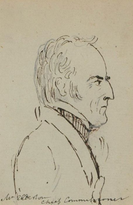 A Pair of 19th Century Pen and Ink Drawing - Mr Elderton and a Gentleman