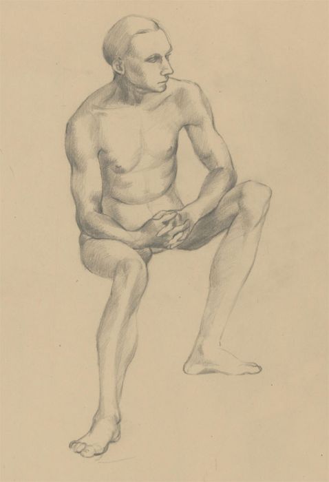 Alison Eves - Set of 3 Mid 20 Century Graphite Drawings - Nude Studies