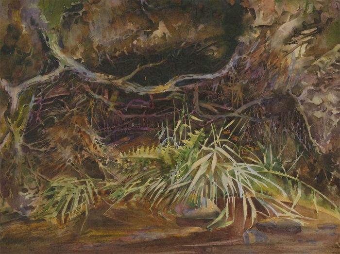 Orlando Greenwood RBA (1892-1989) - 1912 Watercolour, Shrubbery & Undergrowth