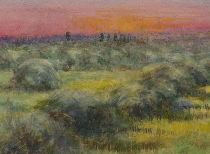 Orlando Greenwood RBA (1892-1989) - Early 20th Century Watercolour, At Sunset