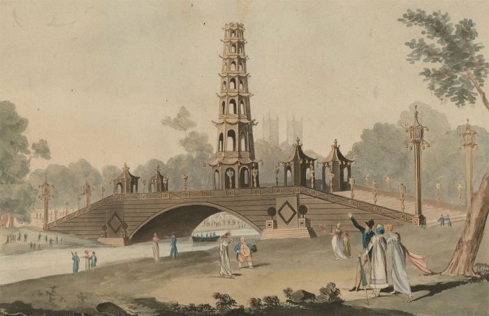 19th Century Aquatint - The Chinese Lagoda in St. James's Park