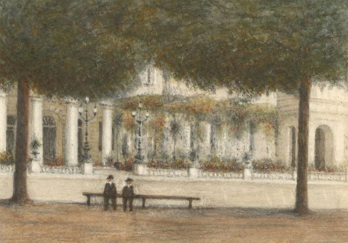 Fine 1886 Watercolour - Hotel Schweizerhof