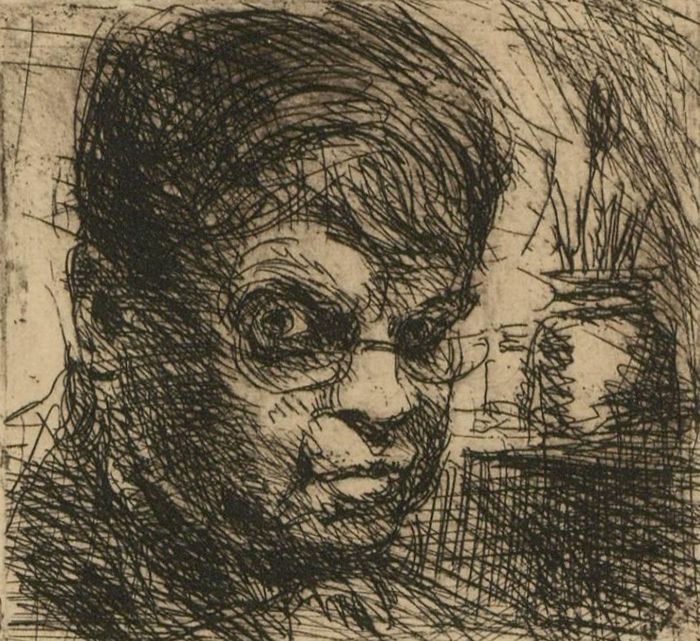 Ronald Olley (b.1923) - c. 2000 Etching, Self Portrait of the Artist
