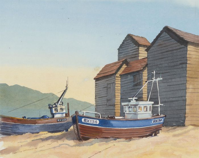 Clifford H. Thompson (1926-2017) - 20th Century Watercolour, Beached Boats