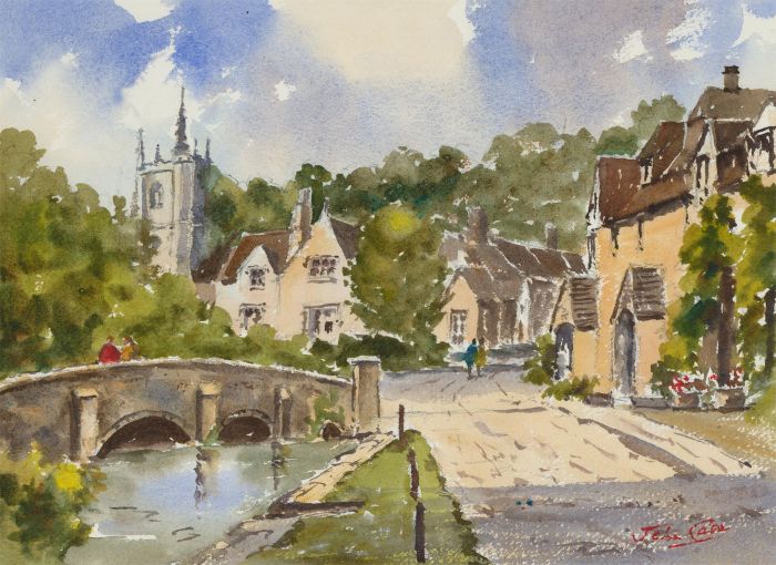 John A. Case - Signed Contemporary Watercolour, Rural Street Scene