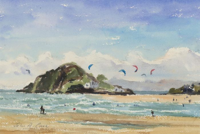 John A. Case - 2007 Watercolour, Bantham Beach, Devon