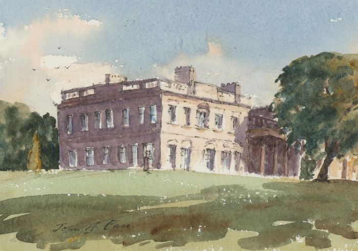John A. Case - 20th Century Watercolour, Georgian Manor House