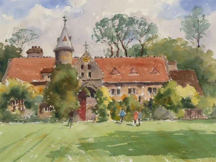 John A. Case - 20th Century Watercolour, Knightshayes Court Stables, Devon