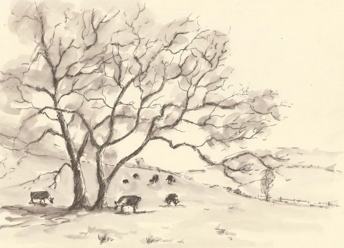 John A. Case - Set of Four 20th Century Drawings