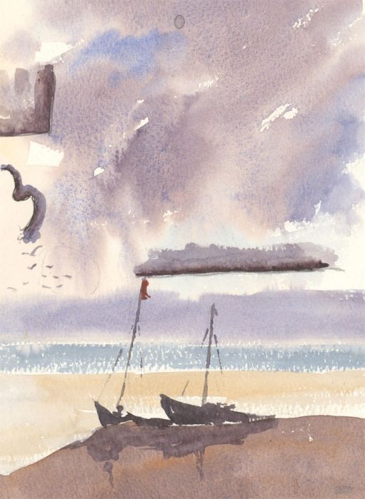 John A. Case - Two 20th Centruy Watercolours, Coastal Studies