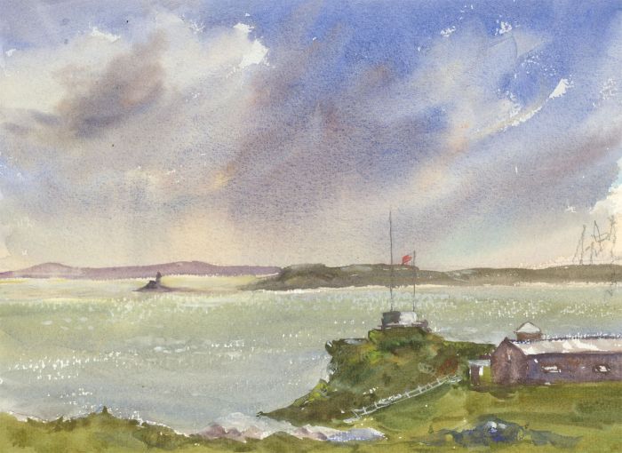 John A. Case - A Pair of Contemporary Watercolours, Coastal Lookout