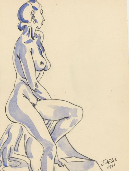 Albert Wainwright (1898-1943) - 1941 Pen and Ink Drawing, Feeling Blue