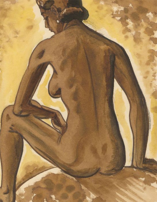 Albert Wainwright (1898-1943) - Mid 20th Century India Ink, Seated Nude Study