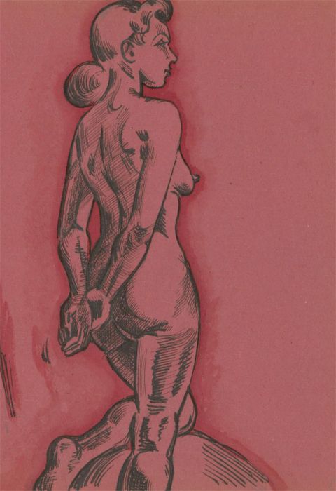Albert Wainwright (1898-1943) - Mid 20th Century Pen Drawing, Standing Nude