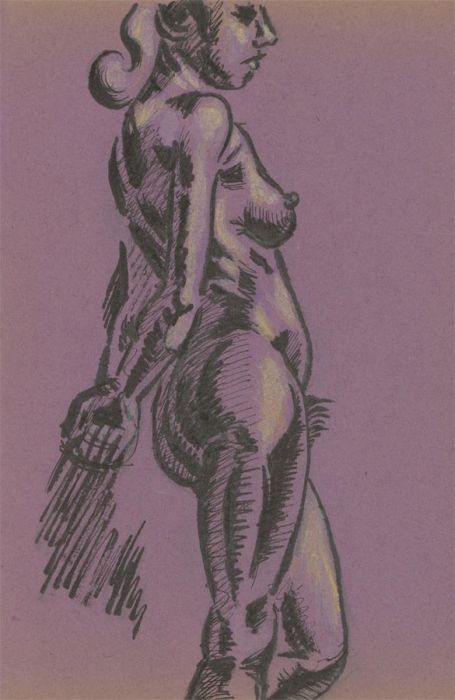 Albert Wainwright (1898-1943) - Mid 20th Century Pen Drawing, Vibrant Nude
