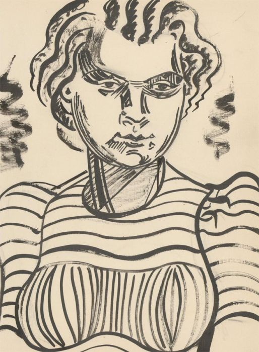 Albert Wainwright (1898-1943) - Mid 20th Century Pen Drawing, Portrait Study