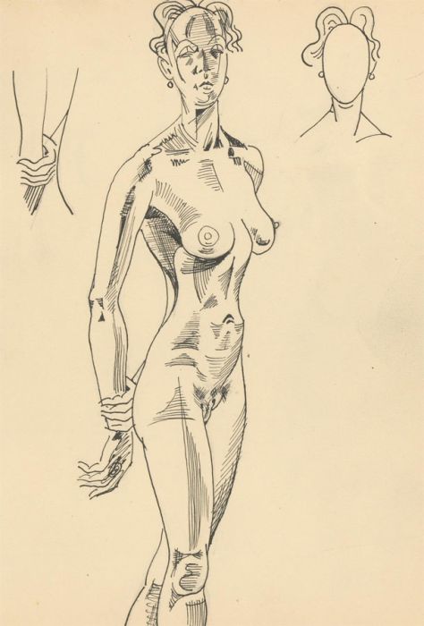 Albert Wainwright (1898-1943) - Mid 20th Century Pen Drawing, Nude Portrait