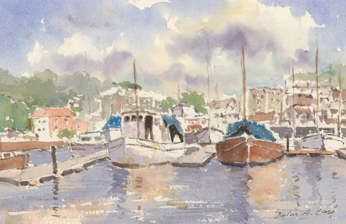 John A. case - A Pair of 20th Century Watercolours, Views at Salcombe