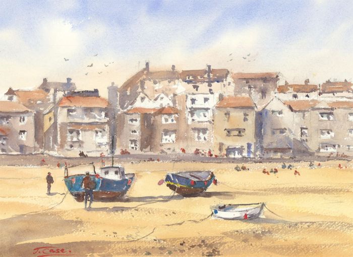 John A. Case - Signed Contemporary Watercolour, St. Ives Harbour