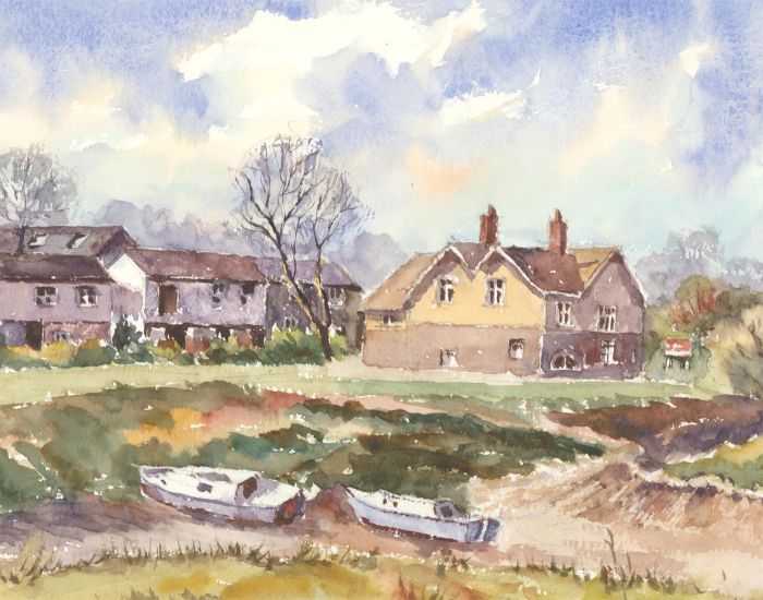 John A. Case - Set of Two Contemporary Watercolours, Suburban Coastline