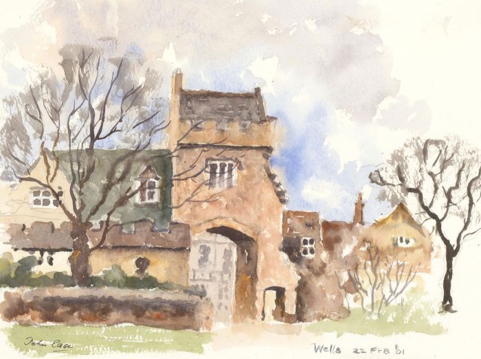 John A. Case - Signed 2001 Watercolour, Wells