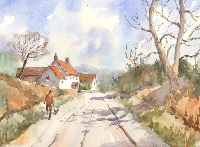 John A. Case - Signed Contemporary Watercolour, Walking in the Woods
