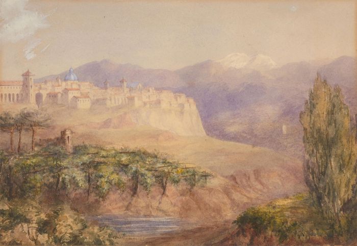 Late 19th Century Watercolour - An Italian Hilltop Town