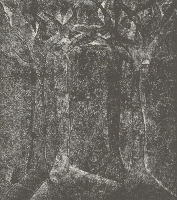 Angela Hayes - 20th Century Monotype, Woodlands at Night