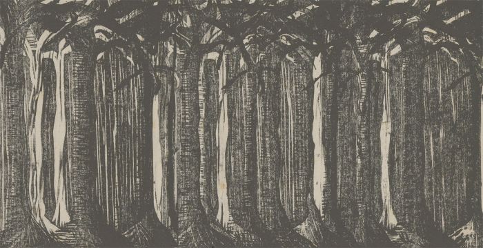 Angela Hayes - 20th Century Linoprint, Heart of the Forest