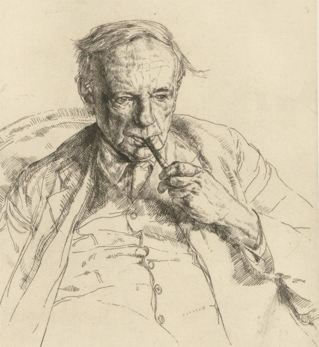 Hubert Andrew Freeth RA (1912-1986) - 1952 Etching, Portrait of G.E. Moore