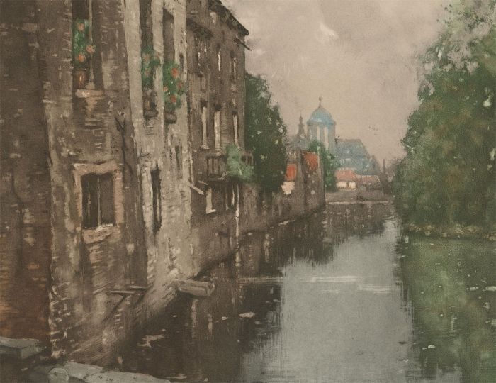 Henri Cassiers (1858-1944) - Early 20th Century Aquatint, Canal Hollandais