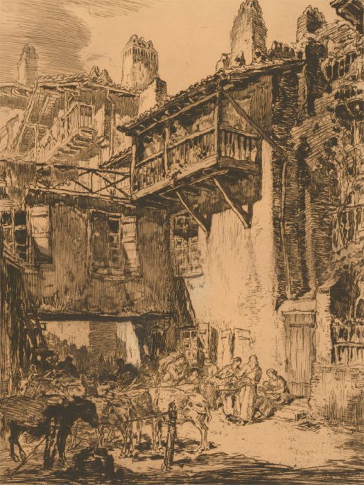 Georges Gobo Early 20th Century Etching - Saint-Jean-de-Luz