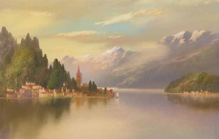 John Shapland (1865-1929) - Signed Late 19th Century Gouache, Varenna, Lake Como